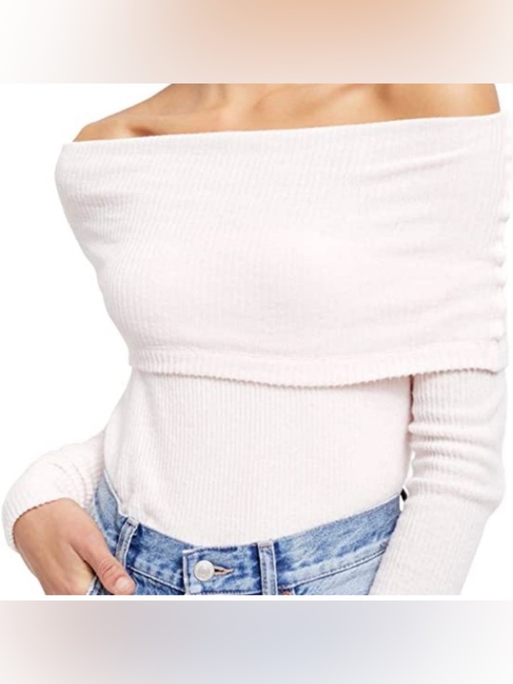 Free People Pink off the shoulder sweater